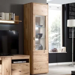 Schrank Vitrine aus Eiche Massivholz - Destal