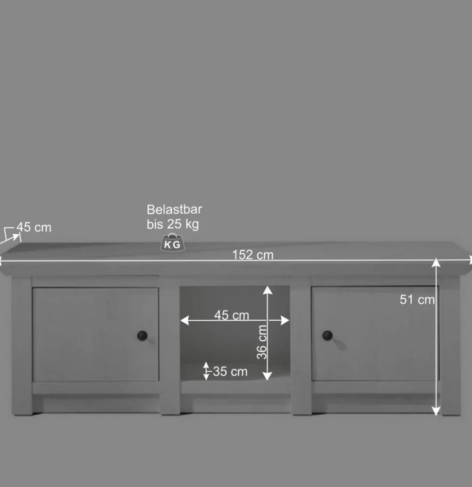 Schrankwand Chelles im weißem Landhaus-Stil (vierteilig)