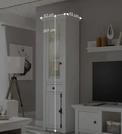 Schrankwand Chelles im weißem Landhaus-Stil (vierteilig)