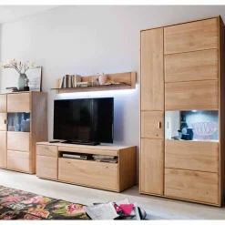 Schrankwand Vernella in Eiche Bianco (vierteilig)