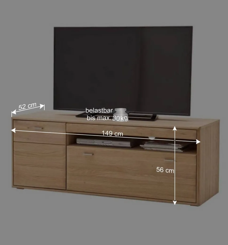 Schrankwand Vernella in Eiche Bianco (vierteilig)