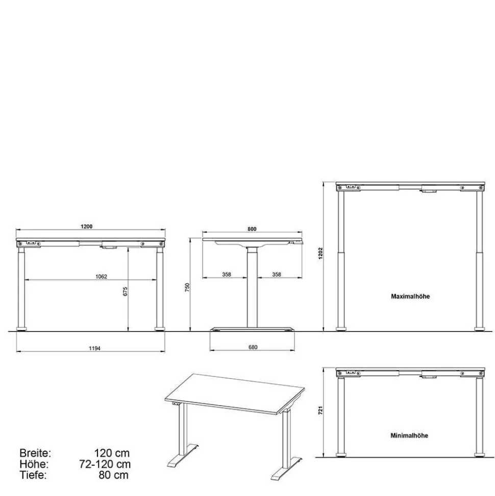 Schreibtisch & Rollcontainer Set - Sparkle (zweiteilig)