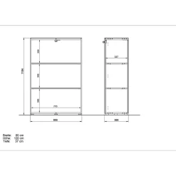 Schreibtisch & Rollcontainer & Schrank - Laszlo (dreiteilig)