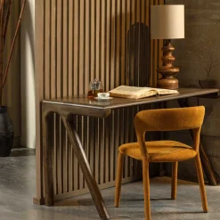 Schreibtisch aus Mangoholz in Walnuss Braun - Tadeuz