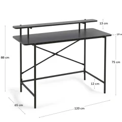 Schreibtisch aus Metall in Schwarz - Andjes