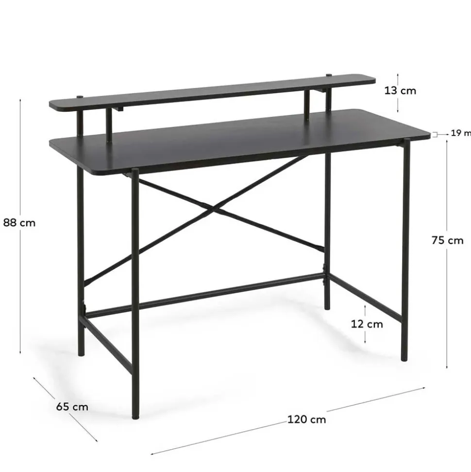 Schreibtisch aus Metall in Schwarz - Andjes