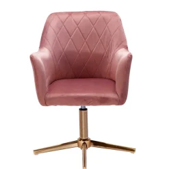 Schreibtisch Drehsessel in Rosa Samt - Tsinaton