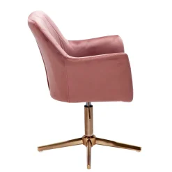 Schreibtisch Drehsessel in Rosa Samt - Tsinaton