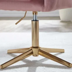 Schreibtisch Drehsessel in Rosa Samt - Tsinaton