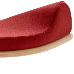 Schreibtisch Hocker in Rot Stoff - Cognac