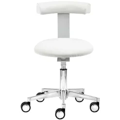Schreibtisch Hocker mit Rückenlehne in Weiß - Tanta