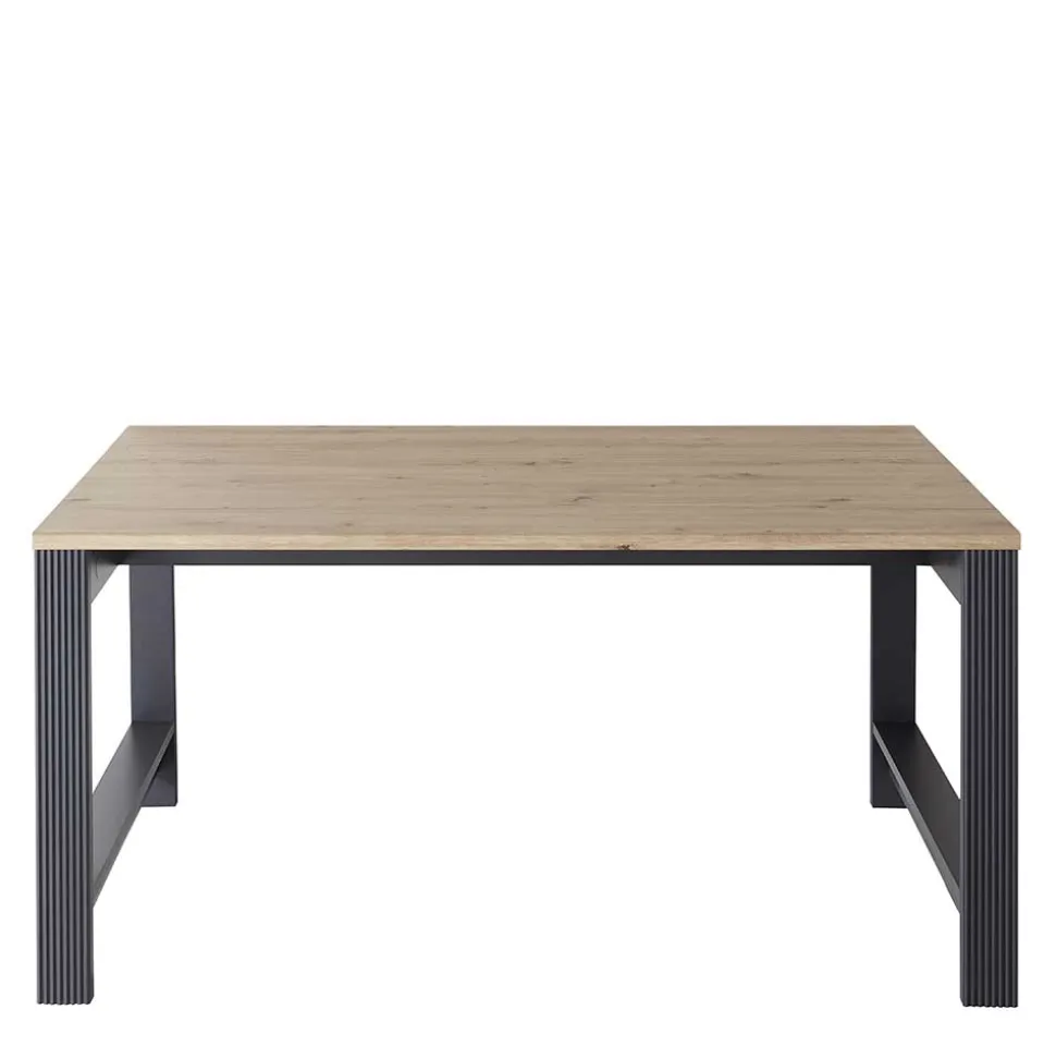 Schreibtisch in Dunkelgrau & Eiche Optik - Joe