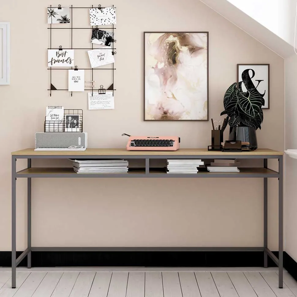 Schreibtisch in Eiche Optik & Grau - Georgy