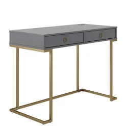 Schreibtisch in Grau und Messing - Woman