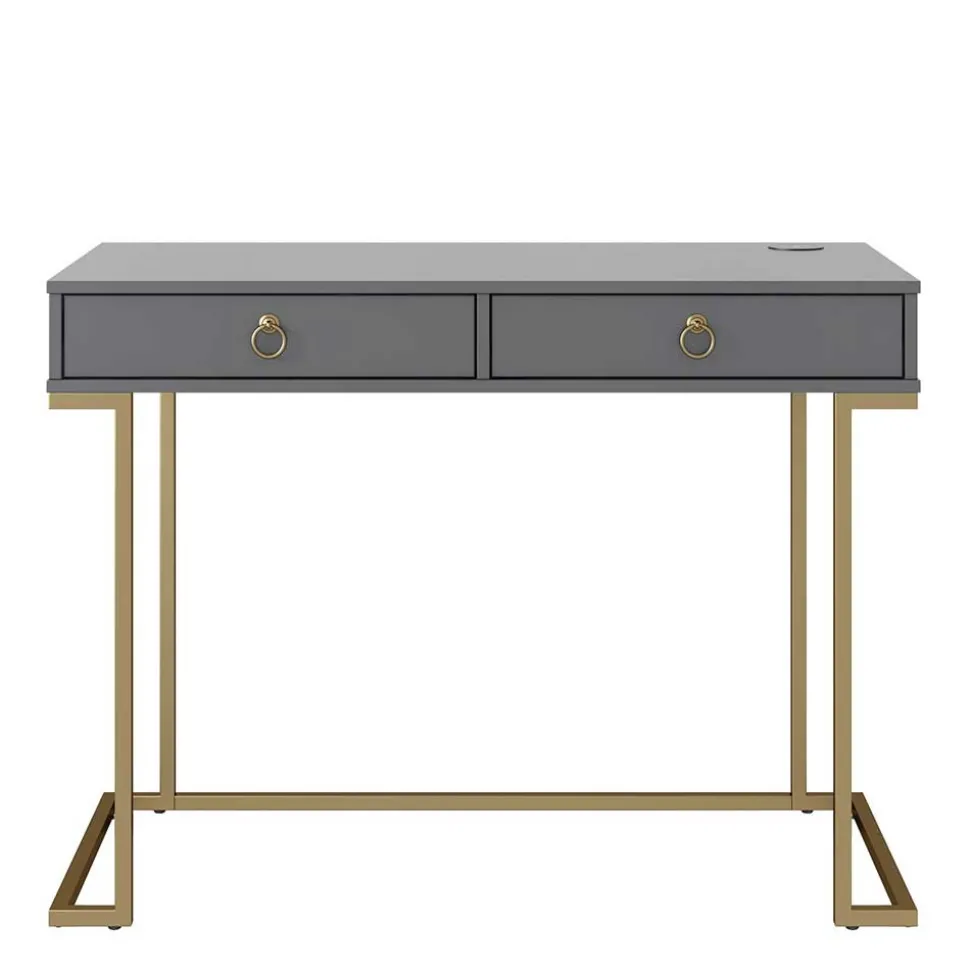 Schreibtisch in Grau und Messing - Woman