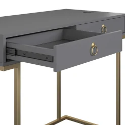 Schreibtisch in Grau und Messing - Woman