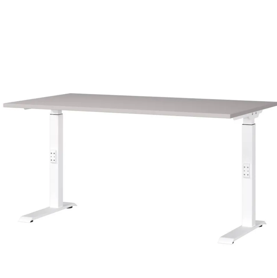 Schreibtisch in Hellgrau und Weiß - Topper