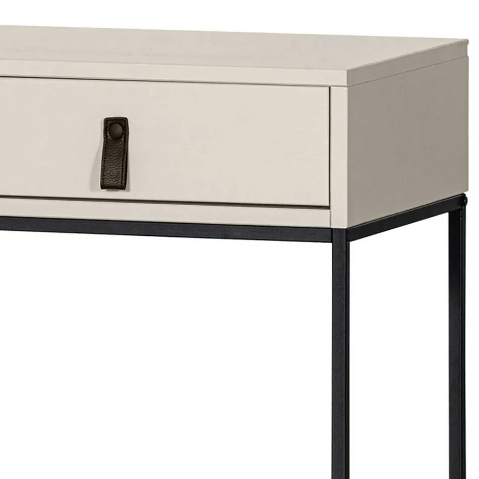 Schreibtisch in Hellgrau mit Schwarz - Lergavano