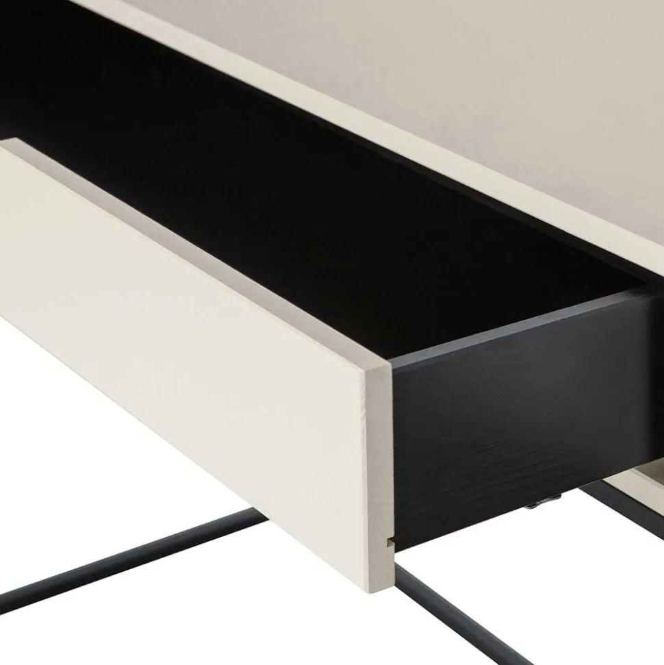 Schreibtisch in Hellgrau mit Schwarz - Lergavano