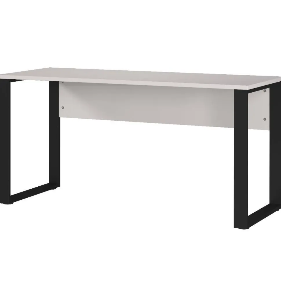 Schreibtisch in Hellgrau mit Schwarz - Chiron
