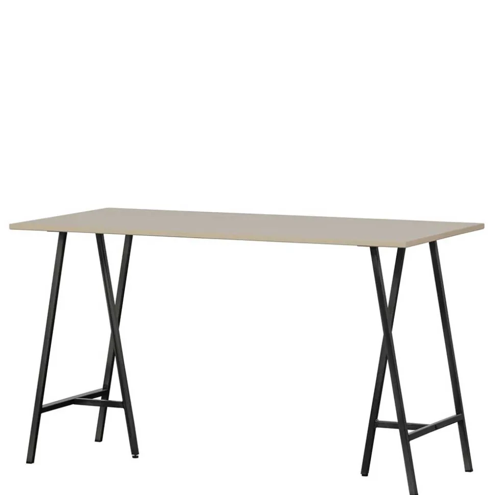 Schreibtisch in Hellgrau Kiefernholz - Amare