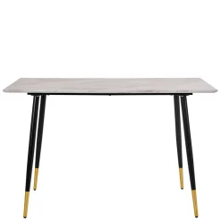 Schreibtisch in Marmoroptik Weiß Grau - Riguna