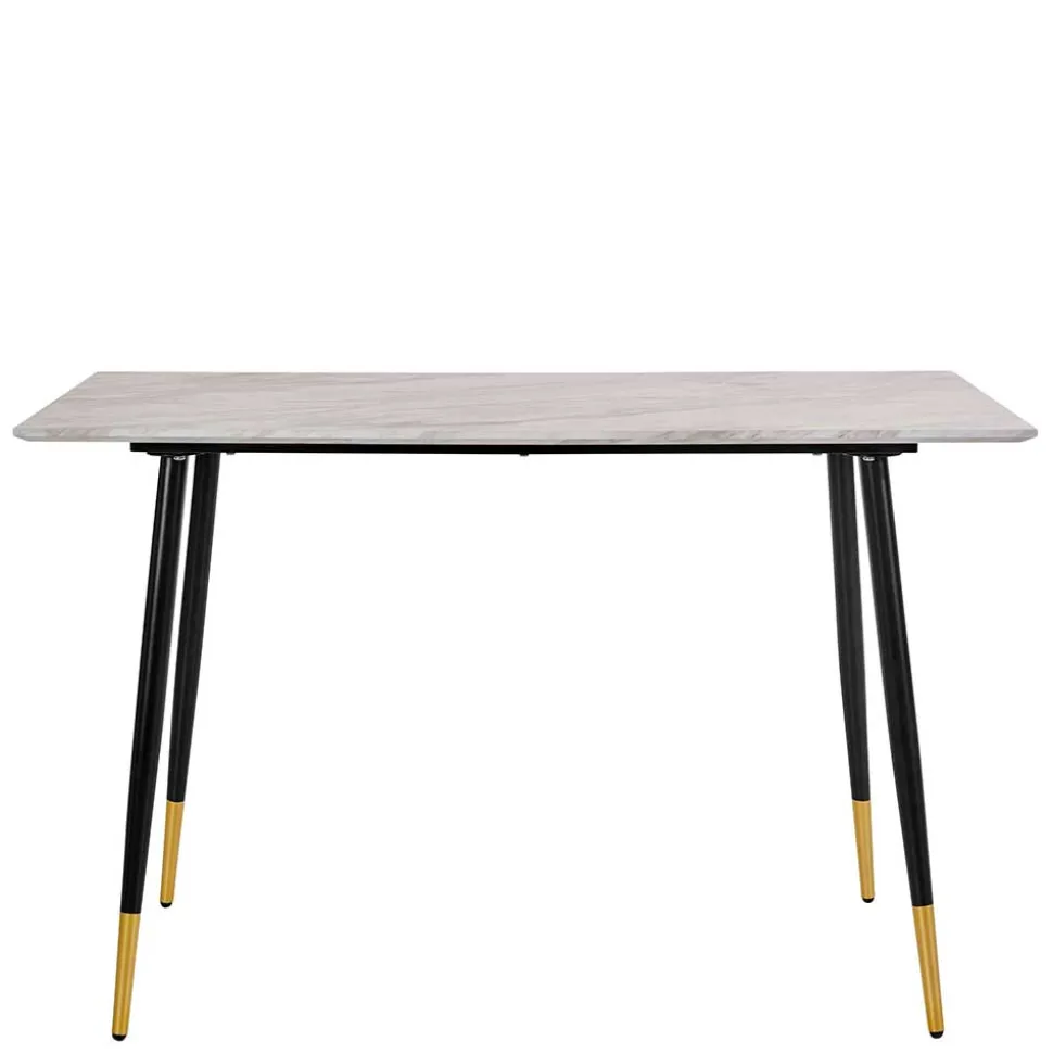 Schreibtisch in Marmoroptik Weiß Grau - Riguna