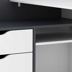 Schreibtisch in Weiß und Anthrazit - Hugadano