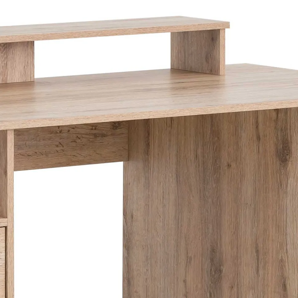 Schreibtisch mit Aufsatz in Wildeiche Dekor - Kalizoa