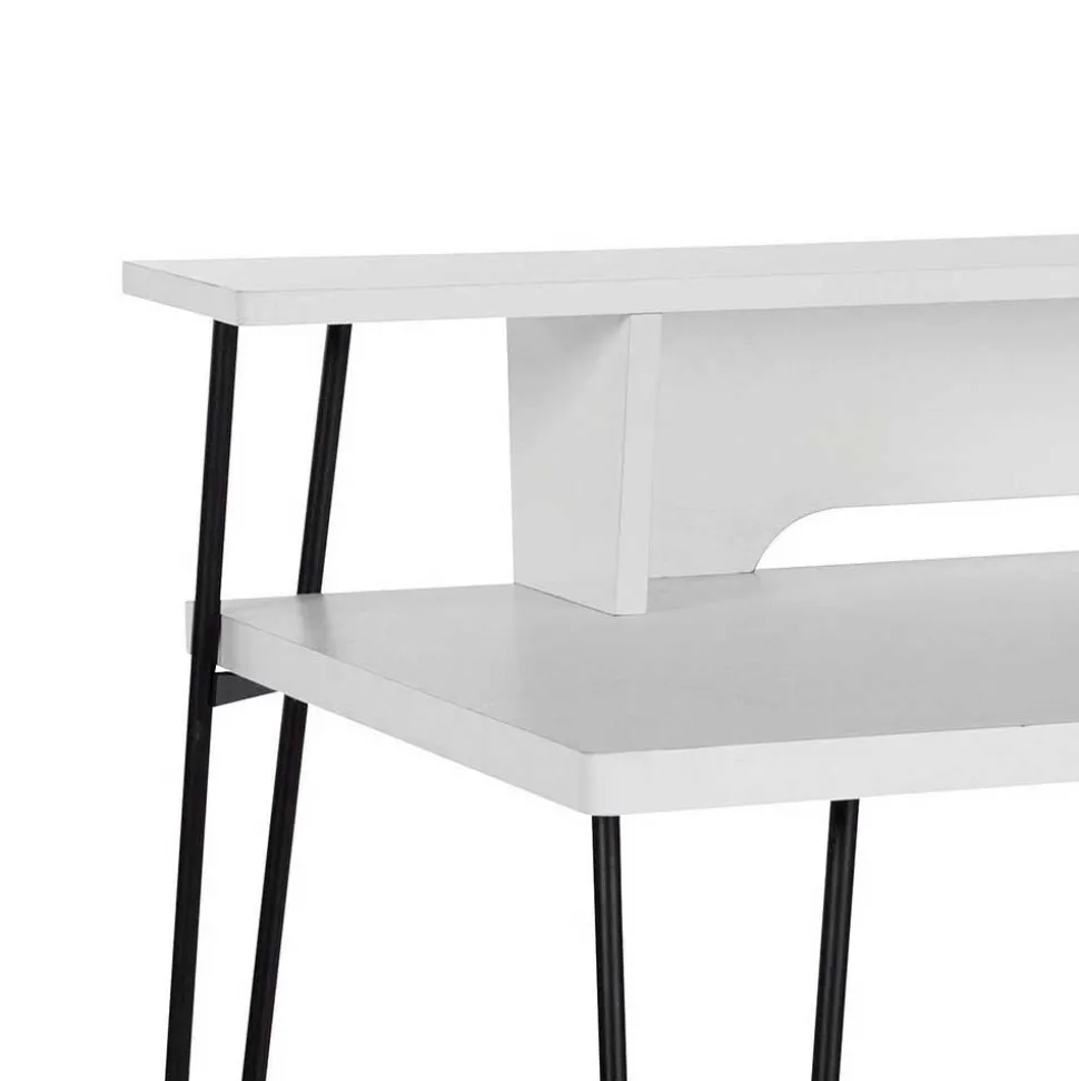 Schreibtisch mit Aufsatz in Weiß - Finlays