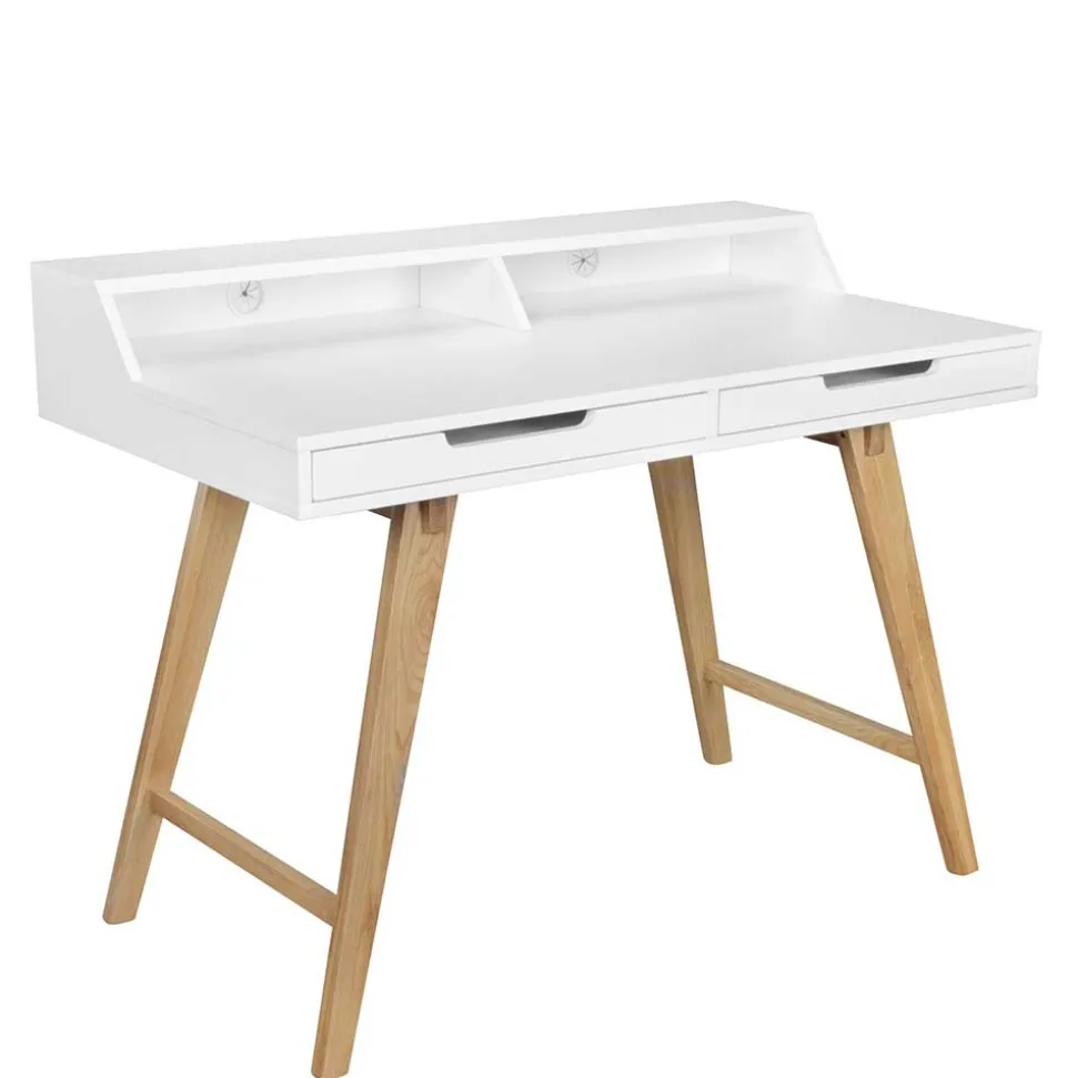 Schreibtisch mit Aufsatz & zwei Schubladen - Hank