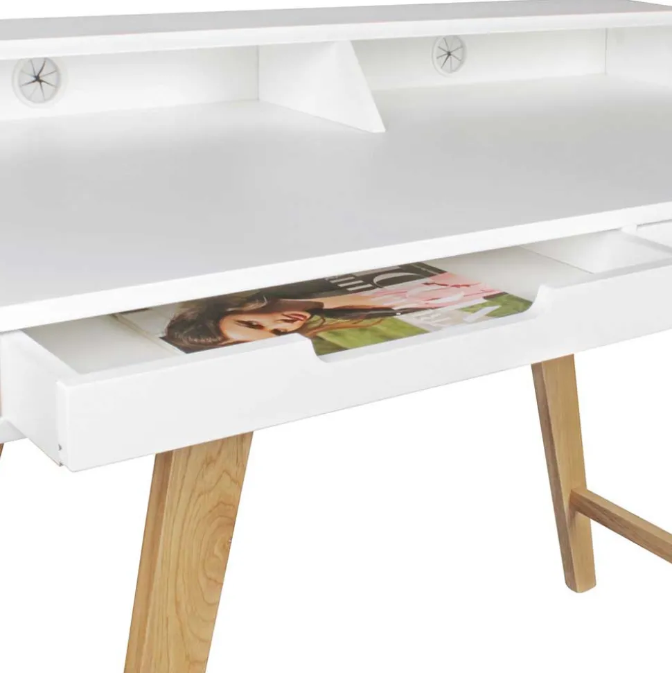 Schreibtisch mit Aufsatz & zwei Schubladen - Hank