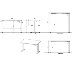 Schreibtisch mit Rollcontainer Set - Chilena (zweiteilig)
