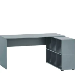 Schreibtisch mit Seitenregal in Petrol Blau - Baiamare