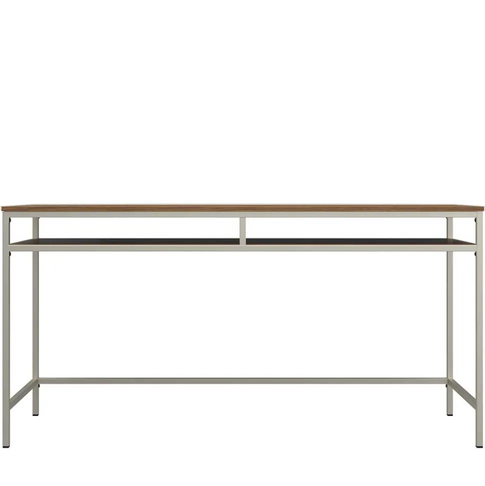 Schreibtisch mit Staufach in Walnuss Optik - Streetline