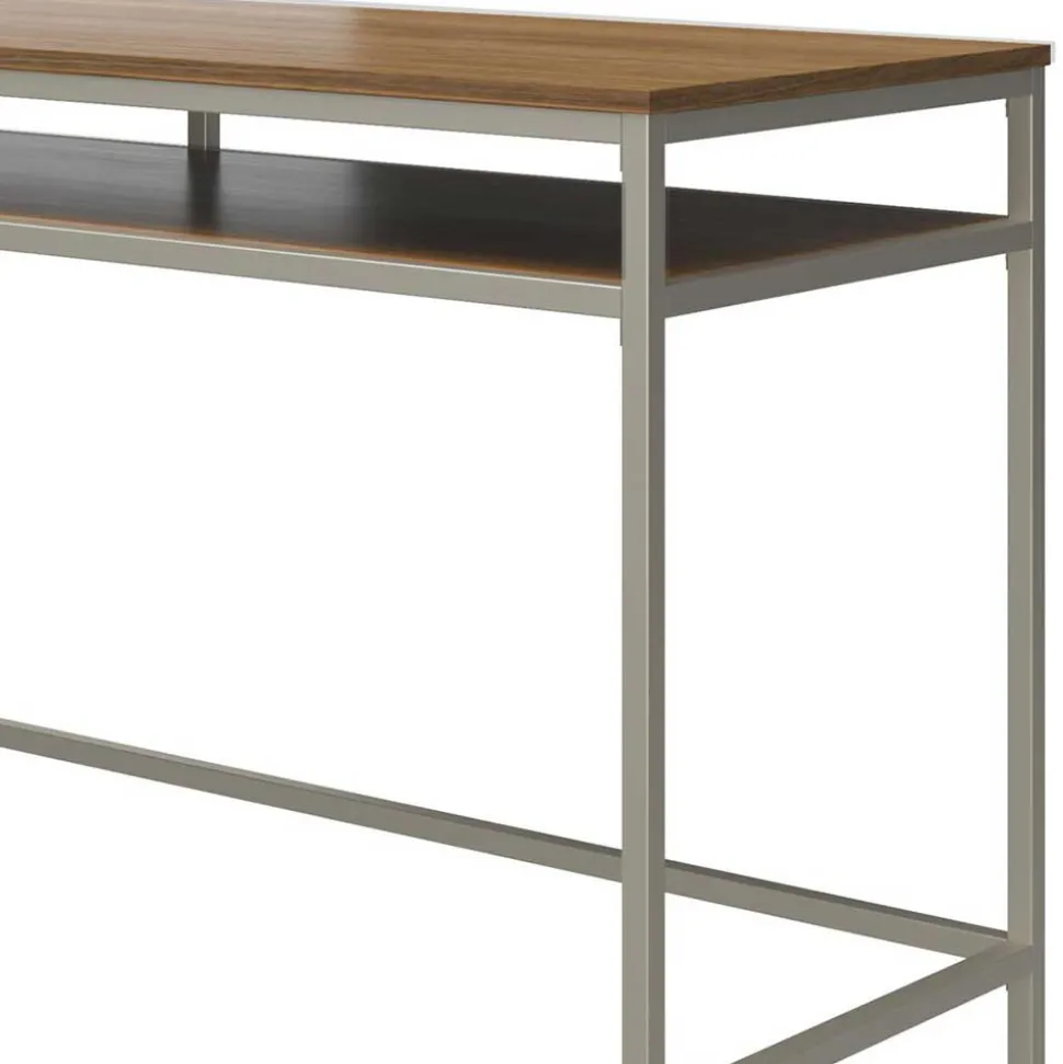 Schreibtisch mit Staufach in Walnuss Optik - Streetline