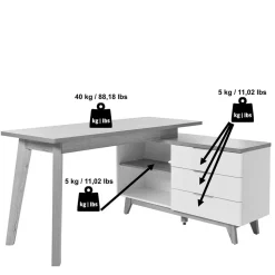 Schreibtisch mit Stauraum als Eckausführung - Xuana