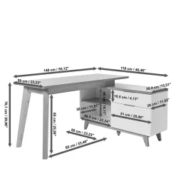 Schreibtisch mit Stauraum als Eckausführung - Xuana