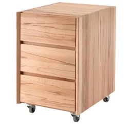 Schreibtisch Rollcontainer aus Massivholz - Senklas
