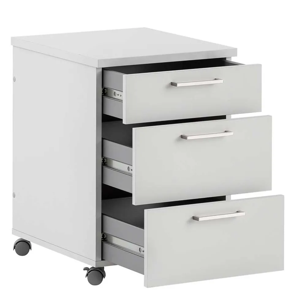 Schreibtisch Rollcontainer in Lichtgrau 41x60x50 - Bowsla