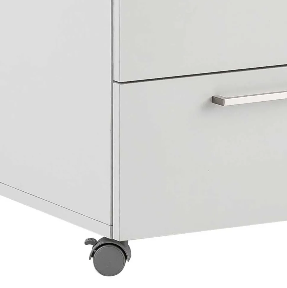 Schreibtisch Rollcontainer in Lichtgrau 41x60x50 - Bowsla