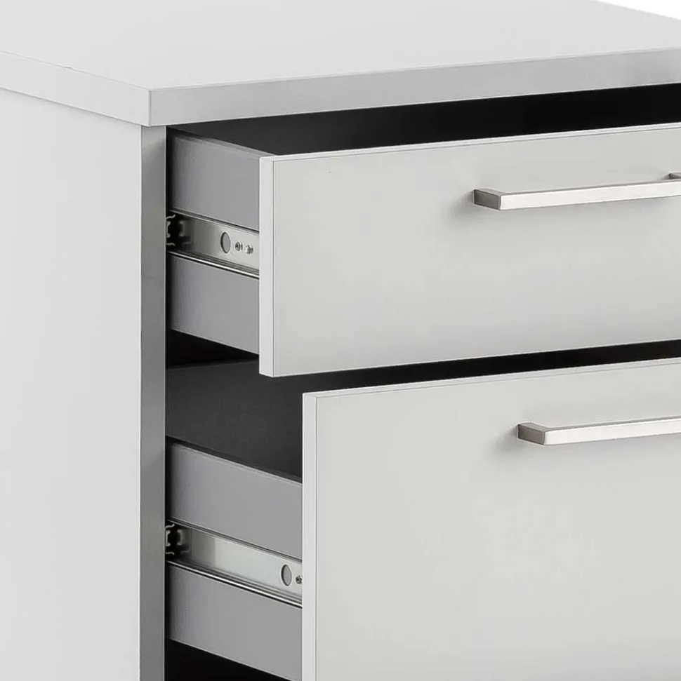 Schreibtisch Rollcontainer in Lichtgrau 41x60x50 - Bowsla