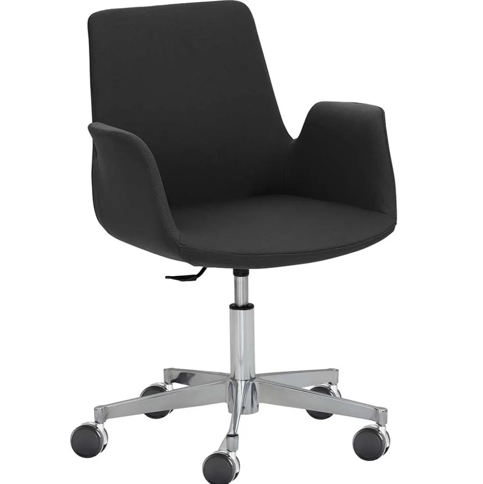 Schreibtischstuhl mit Armlehnen in Anthrazit - Giannin