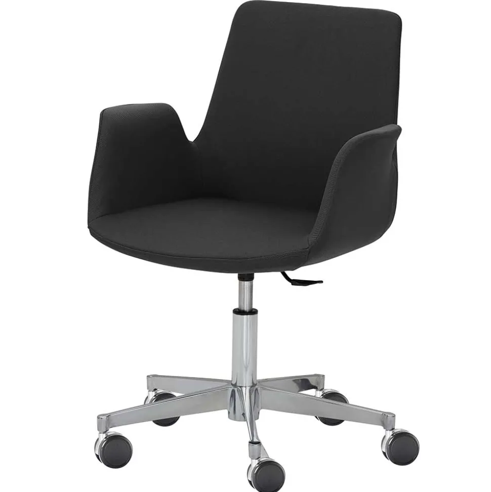 Schreibtischstuhl mit Armlehnen in Anthrazit - Giannin