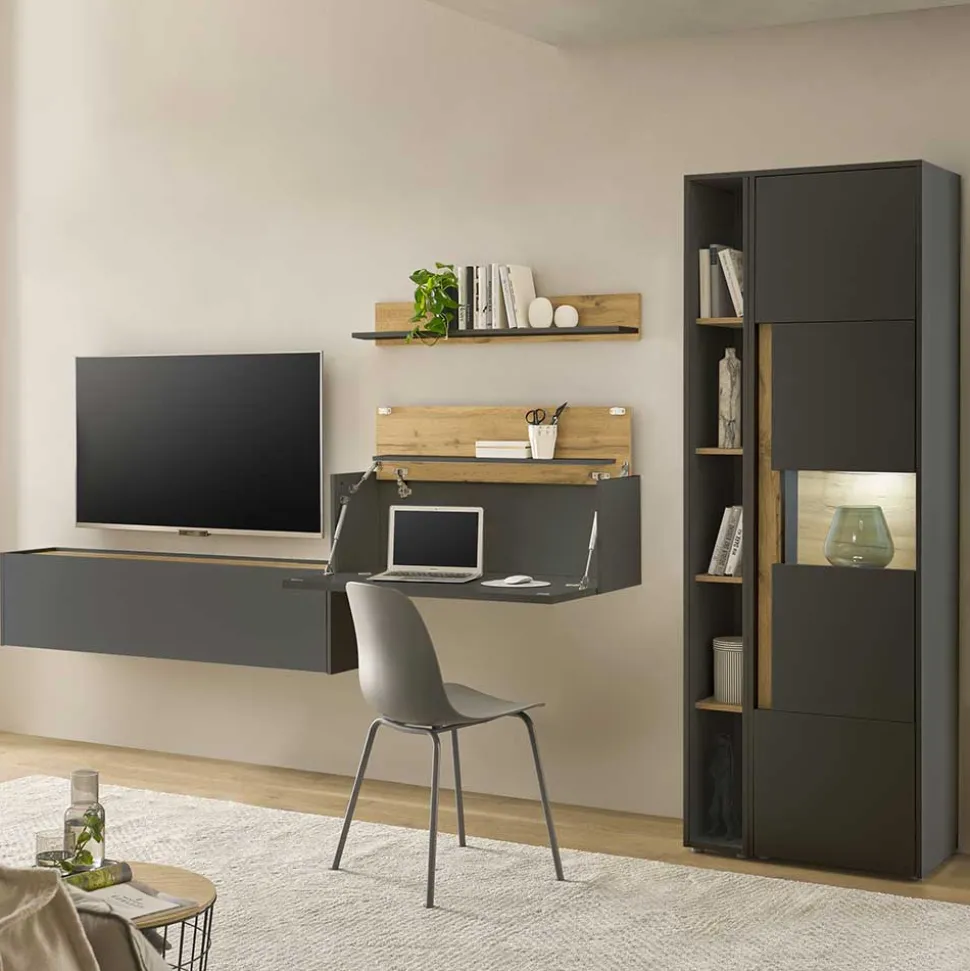 Schränke & Wandboard Wohnzimmer Set - Ahilav (fünfteilig)