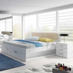 Schubkastenbett in Weiß Esche Dekor - Pruducia