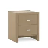 Schubladen Nachtschrank Clairy in Kunstleder Beige