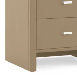 Schubladen Nachtschrank Clairy in Kunstleder Beige