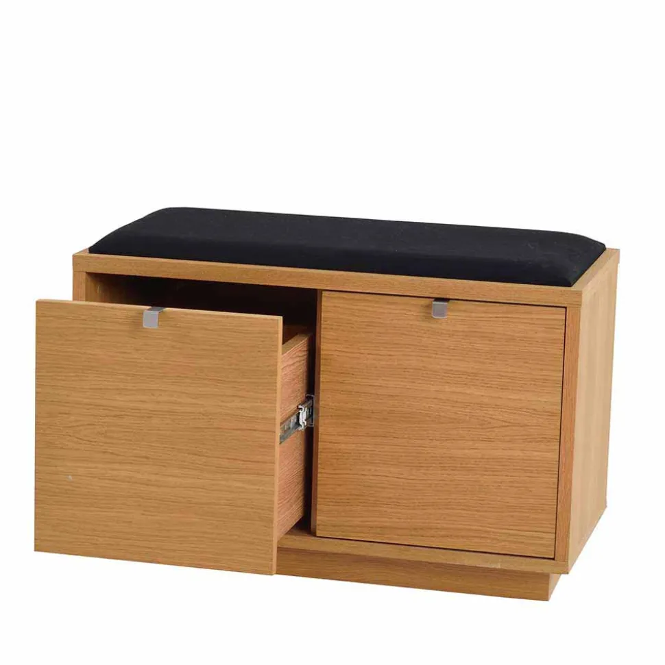 Schubladen Sitzbank Helvana mitr Eiche furniert