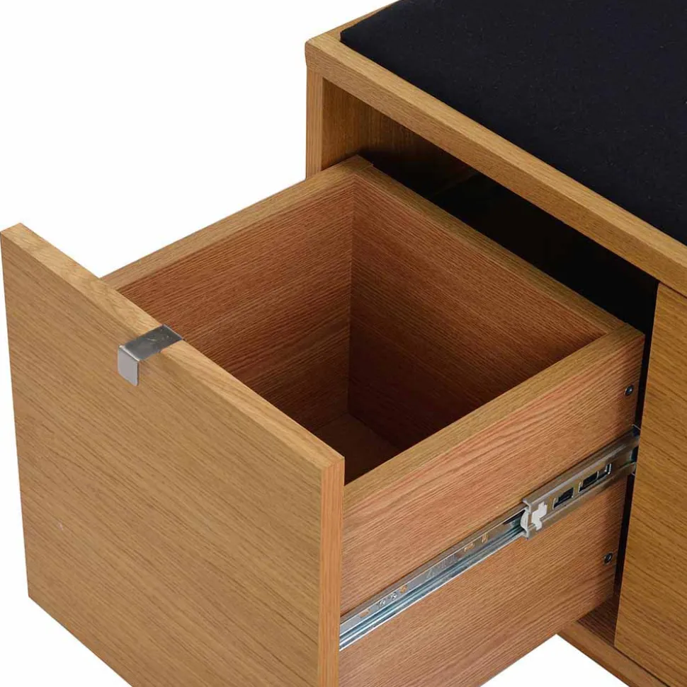 Schubladen Sitzbank Helvana mitr Eiche furniert